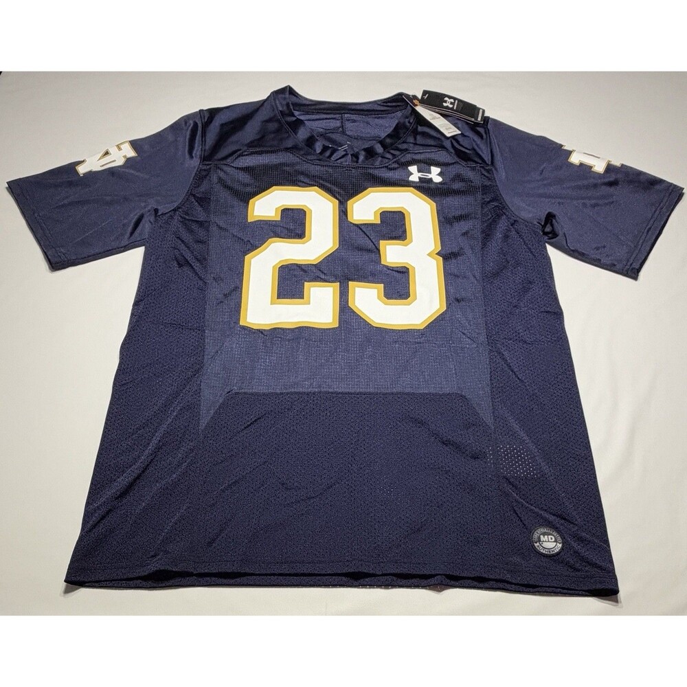 Notre Dame Irish Under Armour Football Jersey #23 Mens Medium Navy NWT New *READ